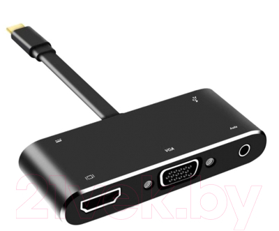 Адаптер ORIENT USB-C - HDMI +VGA+Audio+USB3.0+PD / C032 