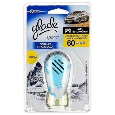 Glade sport 7мл горная прохлада для автомобиля