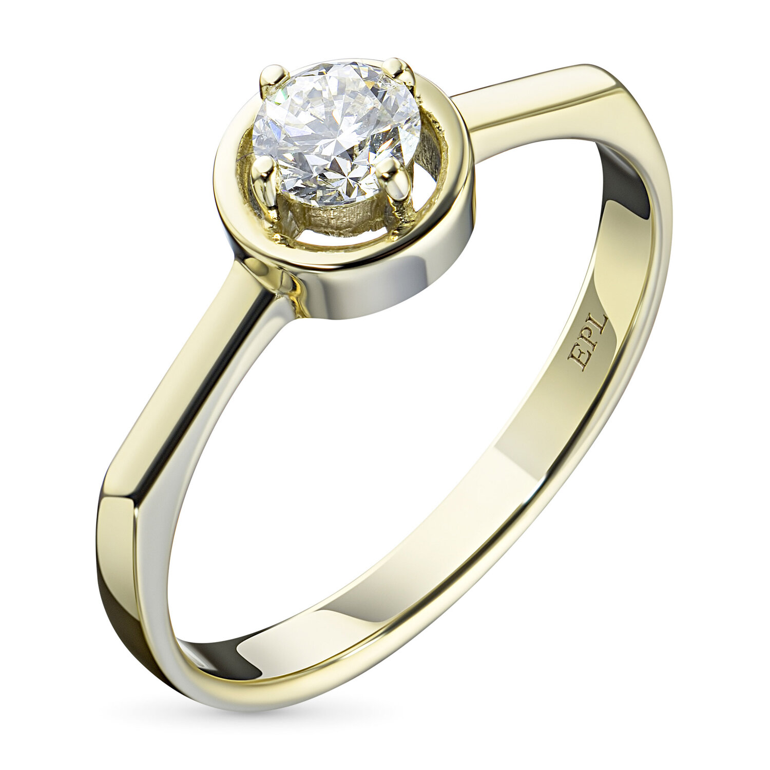 Эпл кольца с бриллиантами из белого золота