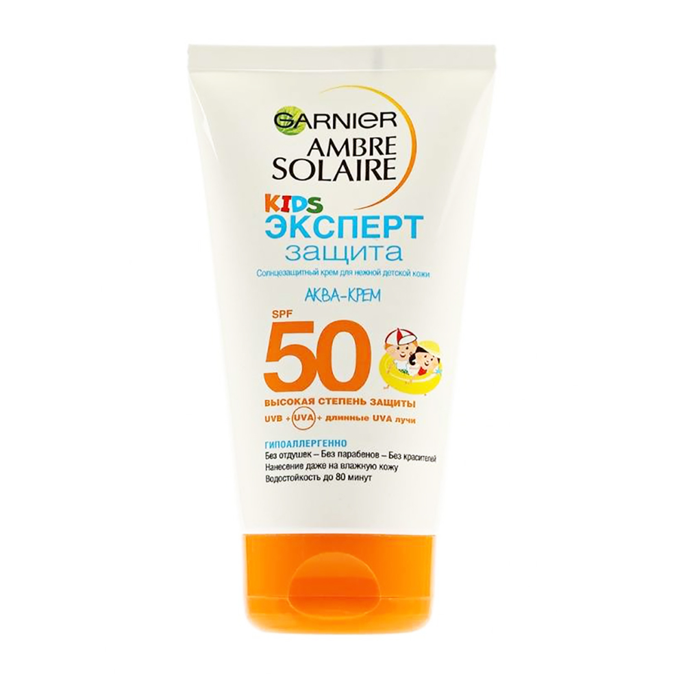 Детский spf крем для лица. Garnier Ambre solaire эксперт защита SPF 50. Garnier солнцезащитный крем 50 для детей. Крем от загара 50 SPF Garnier. Крем солнцезащитный для детей Garnier SPF-50, 150 мл.