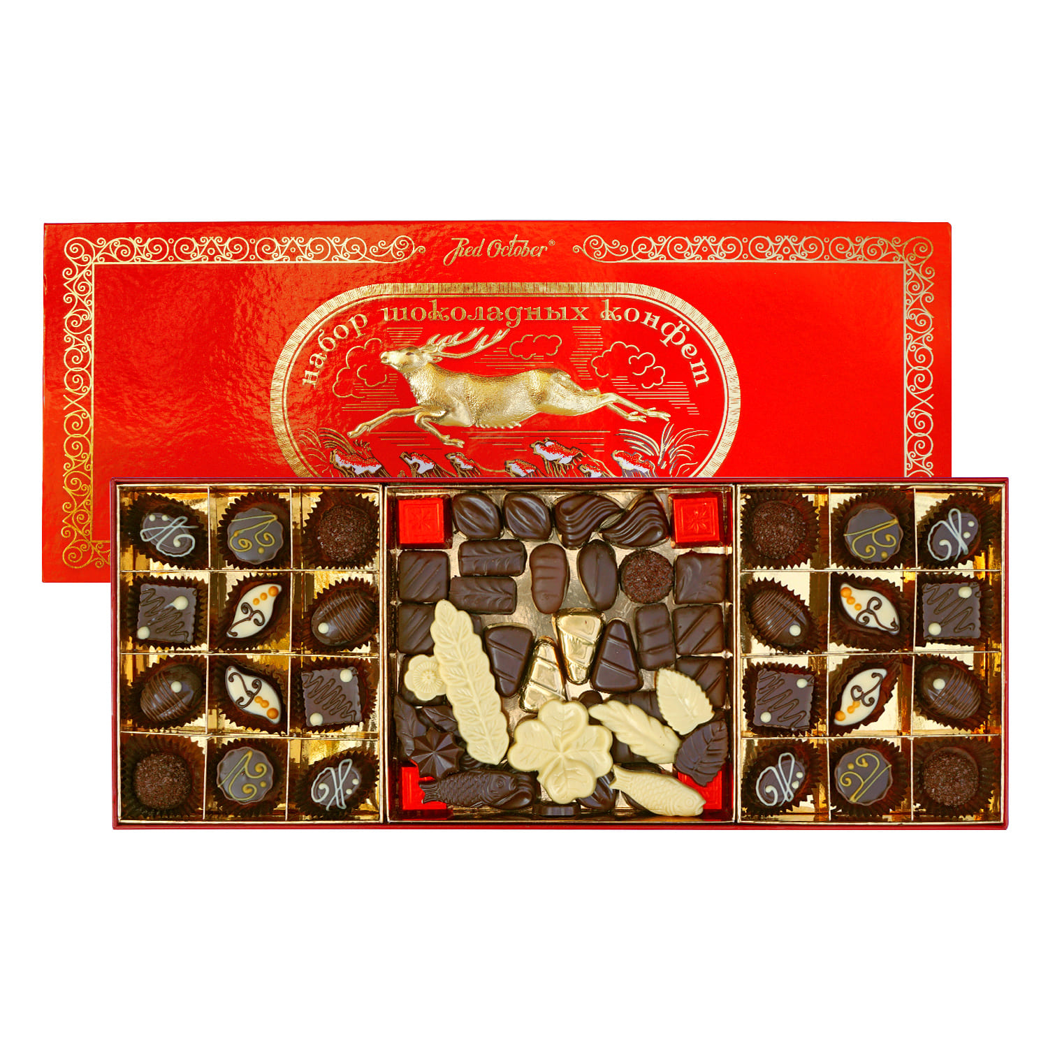 Набор шоколадных конфет олень красный октябрь 650 гр