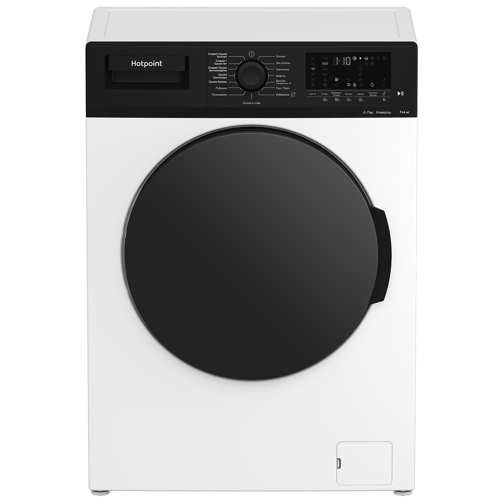 Стирально-сушильная машина Hotpoint-Ariston WDS 7448 C7S VBW (черный,  белый) (размер: узкая) где купить в Воронеже, отзывы - SKU12238672