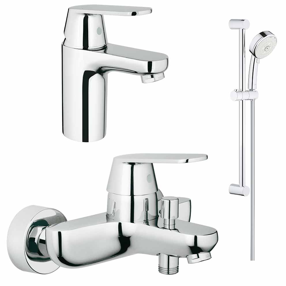 Grohe для ванной. Смеситель Grohe Eurosmart Cosmopolitan. Смеситель для ванны Grohe Eurosmart Cosmopolitan. Готовый комплект для ванной комнаты Grohe Eurosmart Cosmopolitan (nb0041-1). Готовый комплект для ванной комнаты Grohe Eurosmart Cosmopolitan nb0002-2.