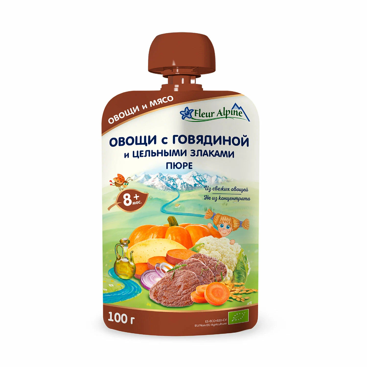 Пюре овощное Fleur Alpine с говядиной и цельными злаками с 8 месяцев 100 г  где купить в Старом Осколе - SKU14048187