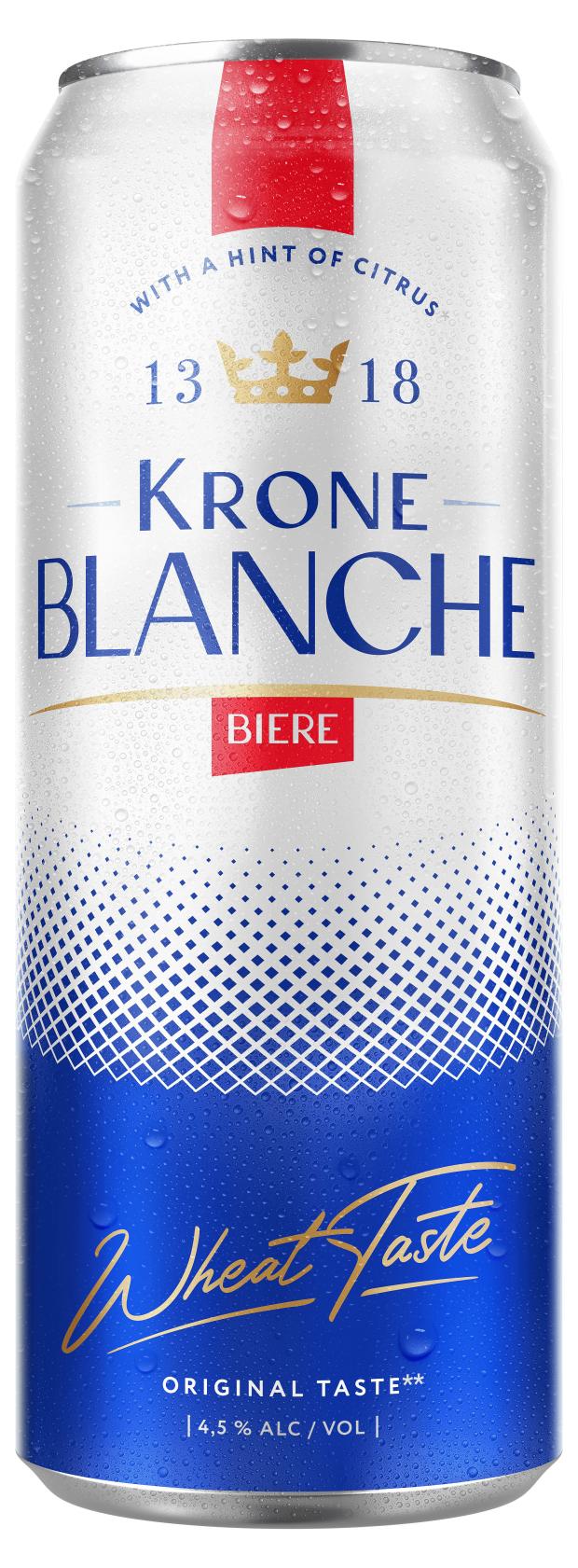 Пивной напиток Krone Blanche Biere пастеризованный 450 мл где купить в  Старом Осколе - SKU14703594