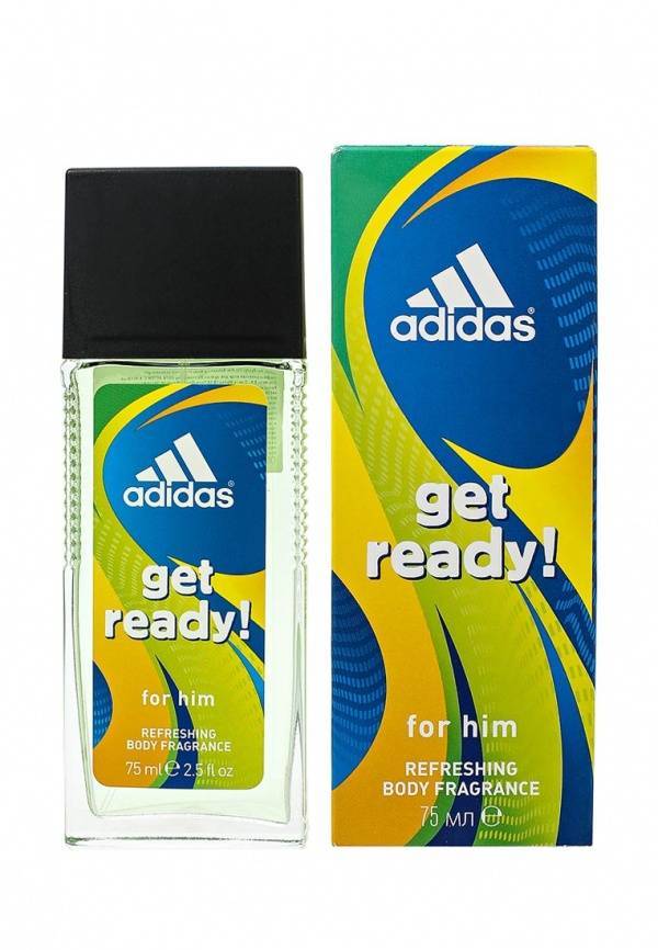 Get ready for him. Парфюмированная вода адидас. Adidas get ready парфюмерная вода. Adidas refreshing body Fragrance 75.