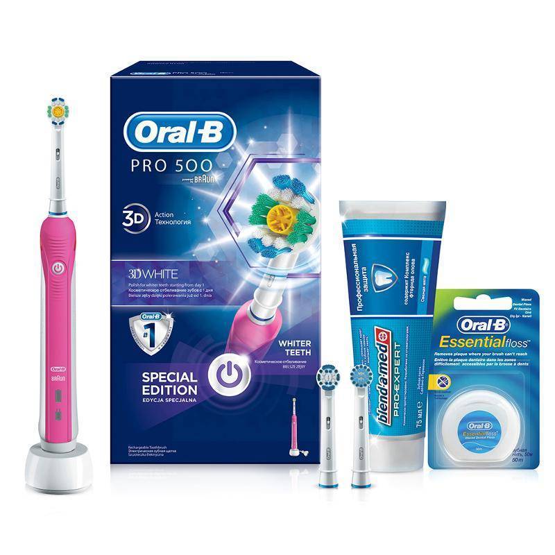 Какая электрическая зубная. Электрическая зубная щетка oral-b Pro 500 3d White. Oral b щетка зубная d16.500. Электрическая зубная щетка oral-b Pro 500 насадка. Электрическая зубная щетка oral-b Pro 500 3d White, Pink.