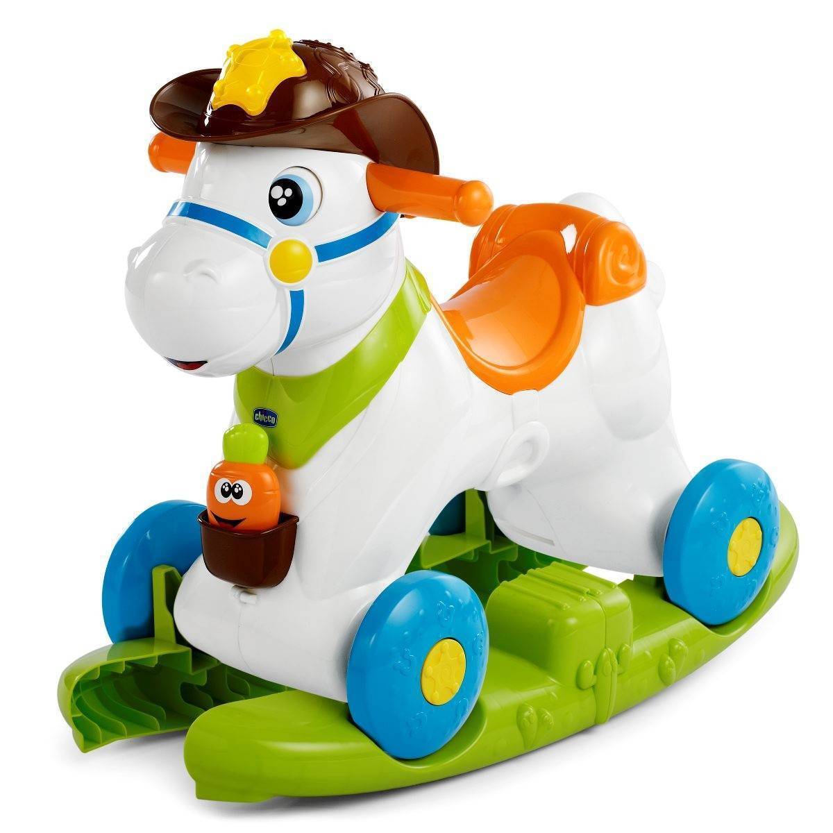 Chicco Лошадка Baby Rodeo (07907) (зеленый/белый/оранжевый/голубой) где  купить в Старом Осколе, отзывы - SKU1176445