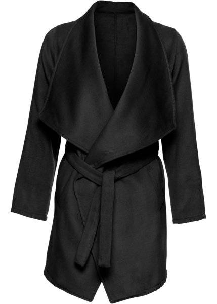 Пальто с черным поясом