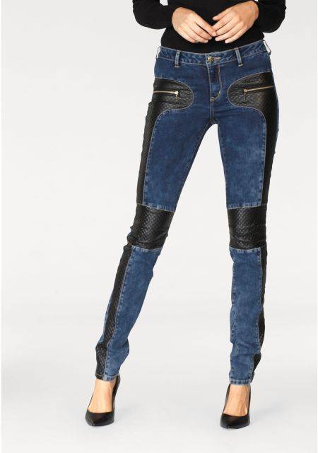 Кожаные вставки на джинсах