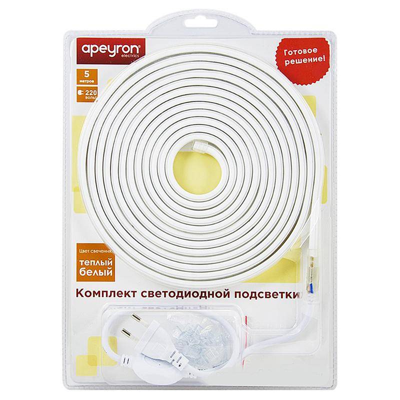 Apeyron светодиодная. Комплект светодиодной ленты OGM 220в, 6вт/м, smd2835, 60д/м, ip44, 600лм/м SL-5. Светодиодная лента Apeyron 15. Apeyron 5 м теплый 3000к. Комплект светодиодных светильников Apeyron.