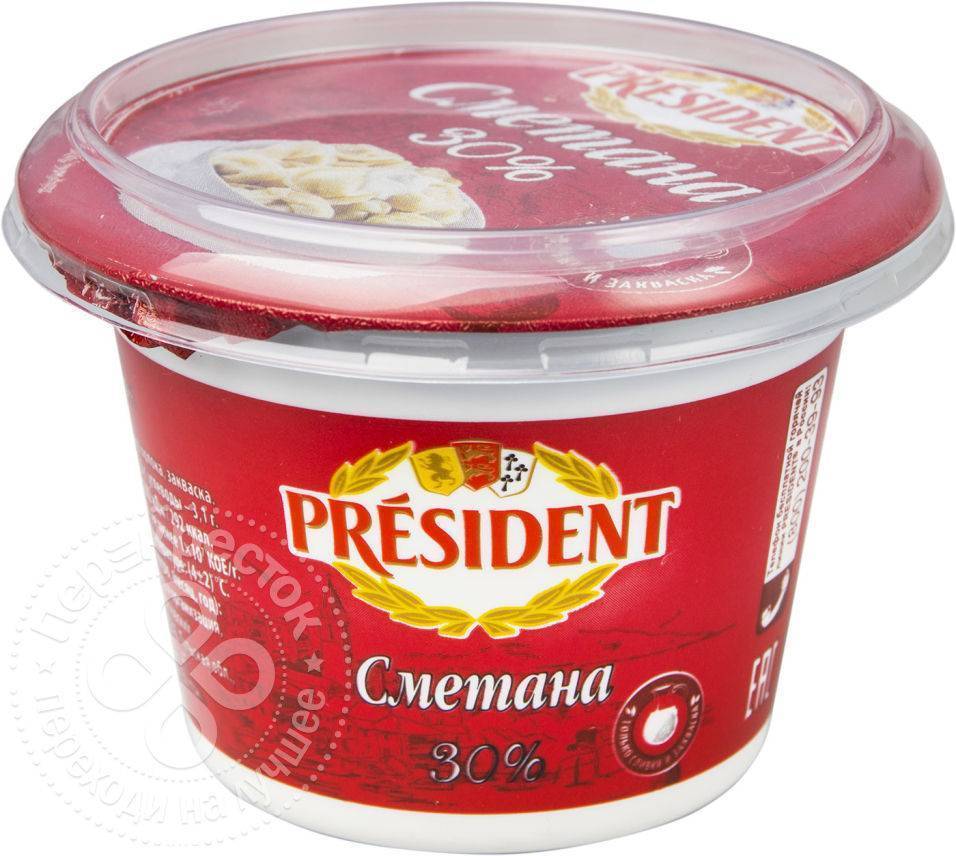 Сметана President 30% 180г Lactalis где купить в Сургуте, отзывы -  SKU2709144