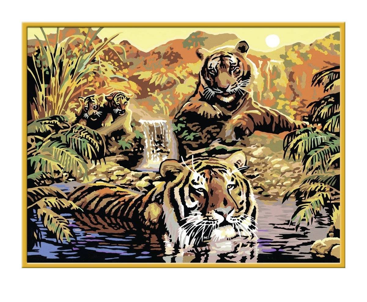 Картина по номерам Тигриная семья