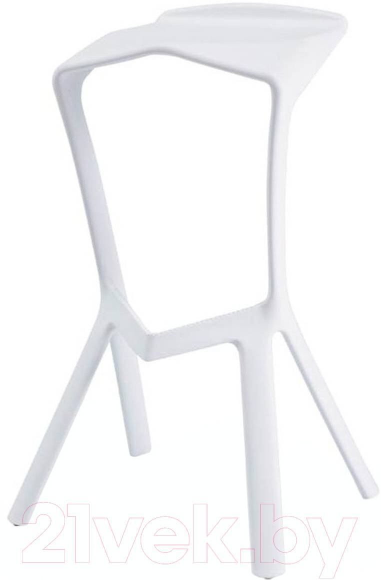стул барный пластиковый белый