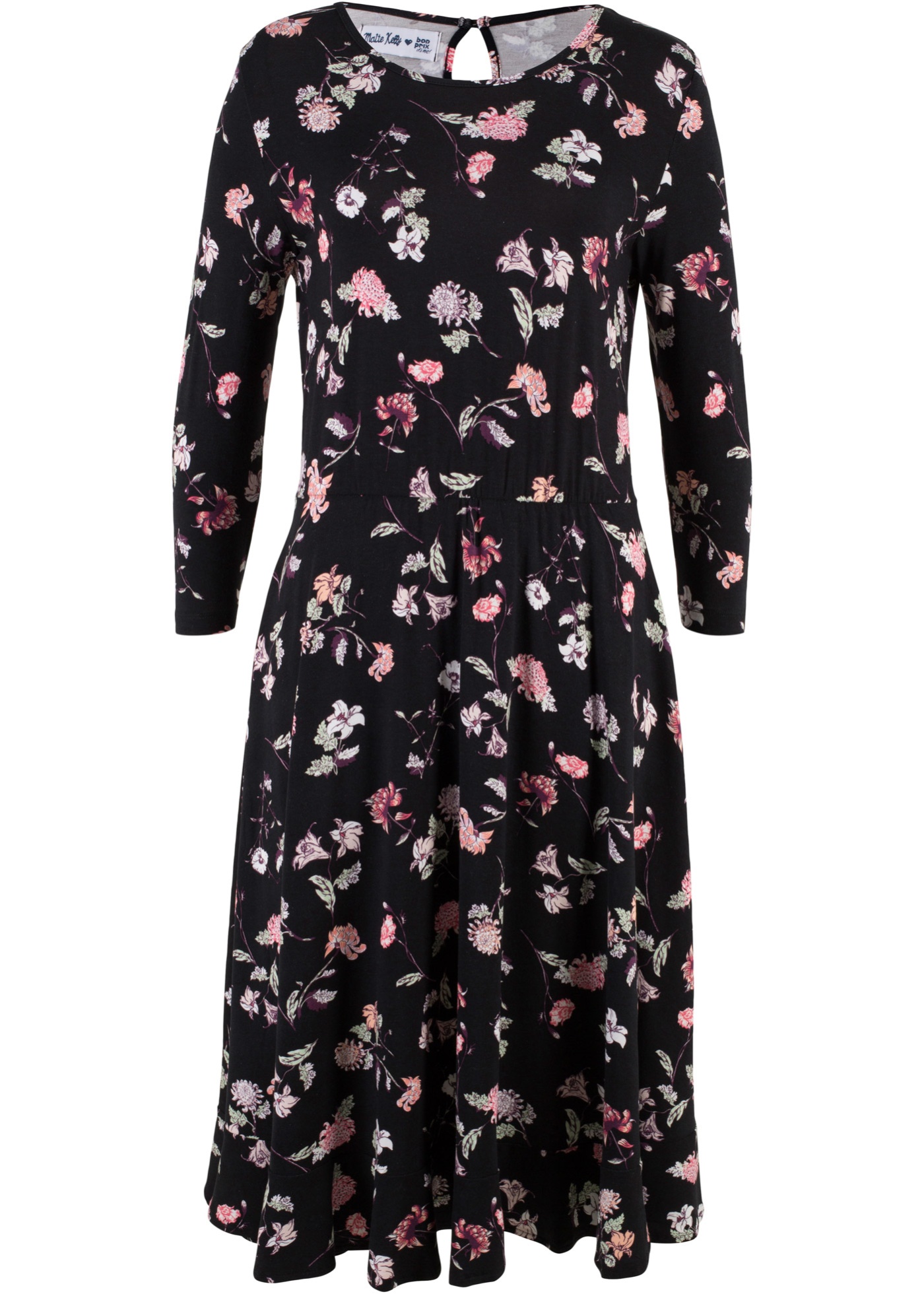 Вайлдберриз платье женское длинное. Bonprix платье от Maite Kelly. Платье Золла цветочный принт. Бонприкс платье в цветочек. Черное платье в цветочек.