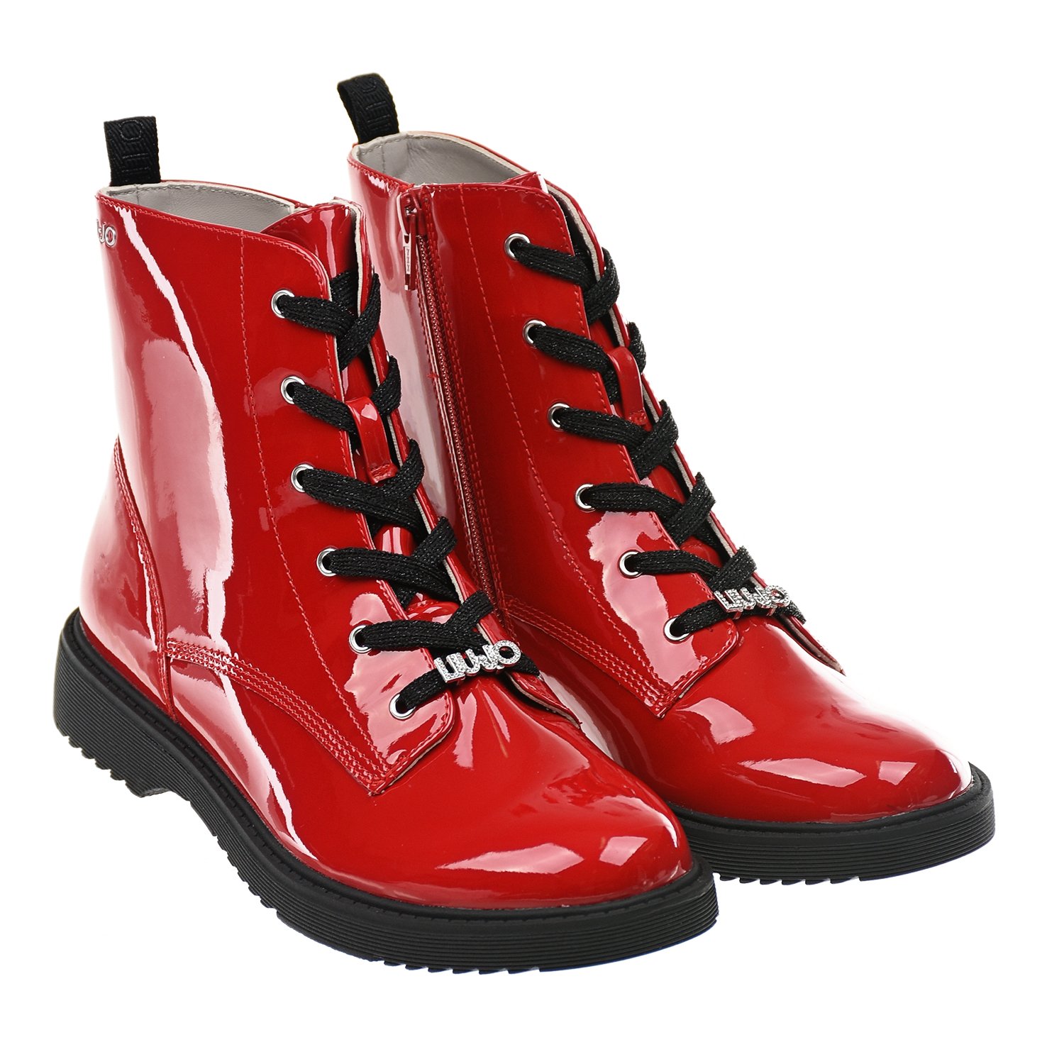 Лаковые ботинки с логотипом из страз Liu Jo детские (Красны��) для девочеккупить в Екатеринбурге и характеристики - SKU6456739