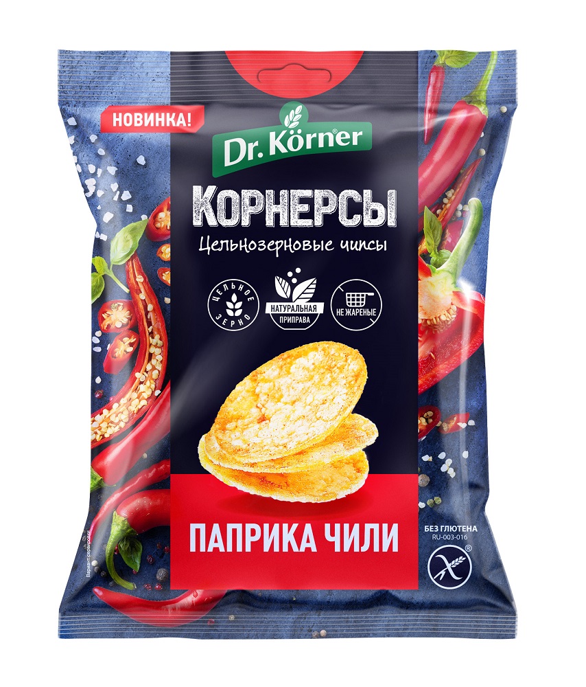 Чипсы цельнозерновые Корнерсы Dr. Korner 