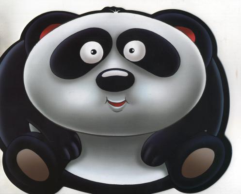 Панда с бамбуком раскраска