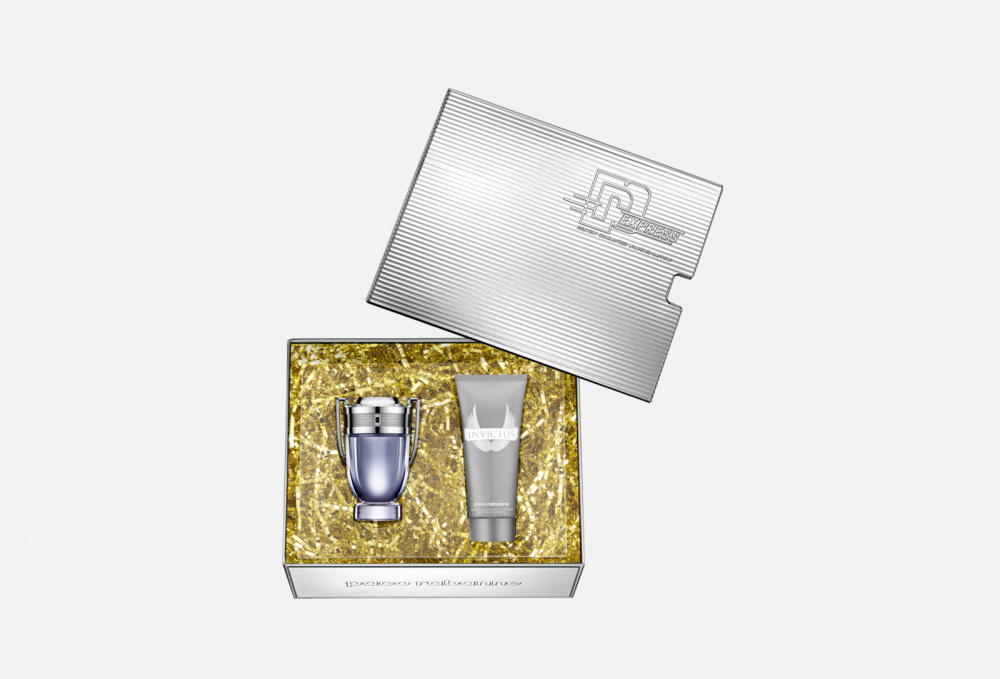 Набор ga xmas paco rabanne с софистиками. Подарочный парфюмерный набор Paco Rabanne Invictus 2 в 1.