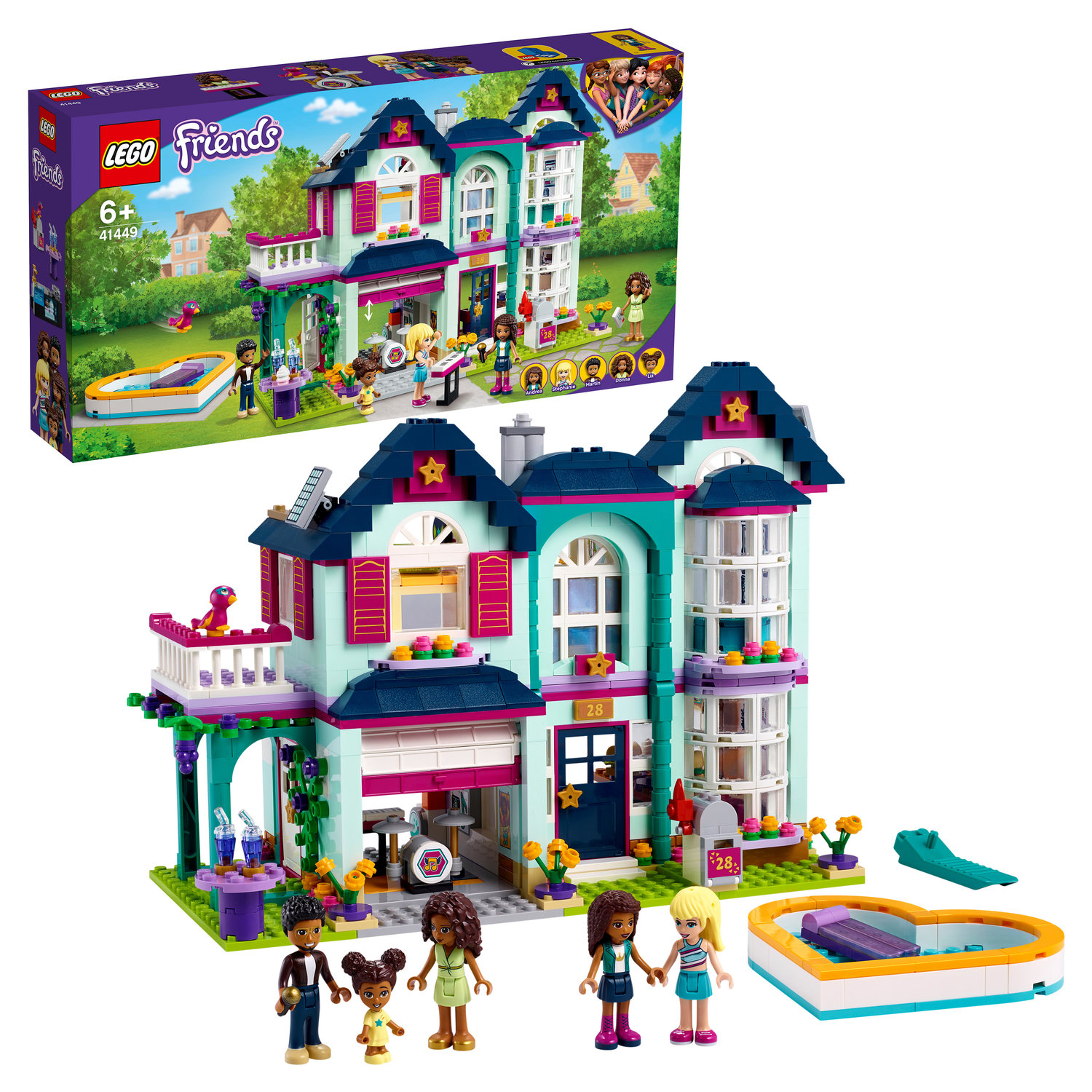 LEGO Friends 41449 Конструктор ЛЕГО Подружки Дом семьи Андреа  (разноцветный) где купить в Старом Осколе - SKU7057635