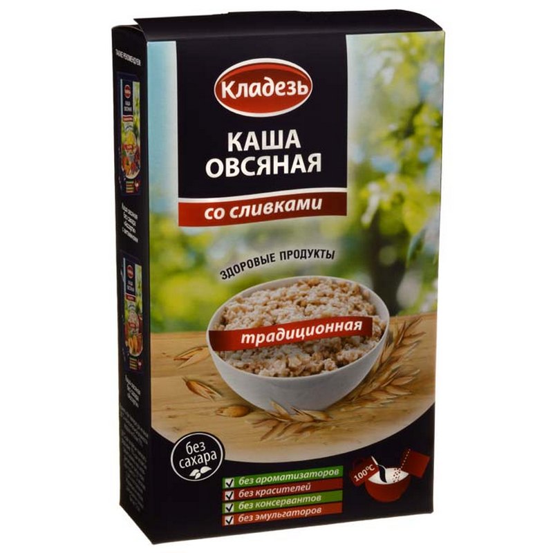 Каша овсяная кладезь на фруктозе