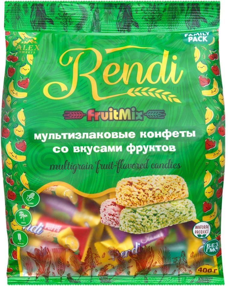 Rendi конфеты мультизлаковые с белой глазурью